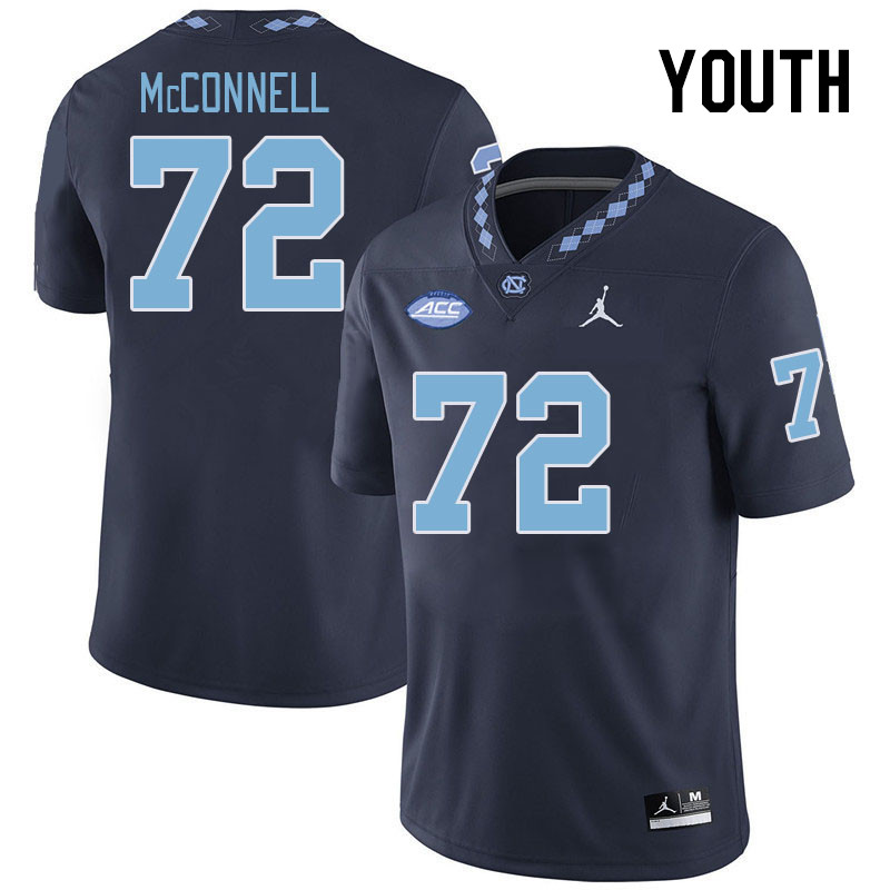 Youth #72 Nolan McConnell North Carolina Tar Heels College Football Jerseys Stitched-Navy